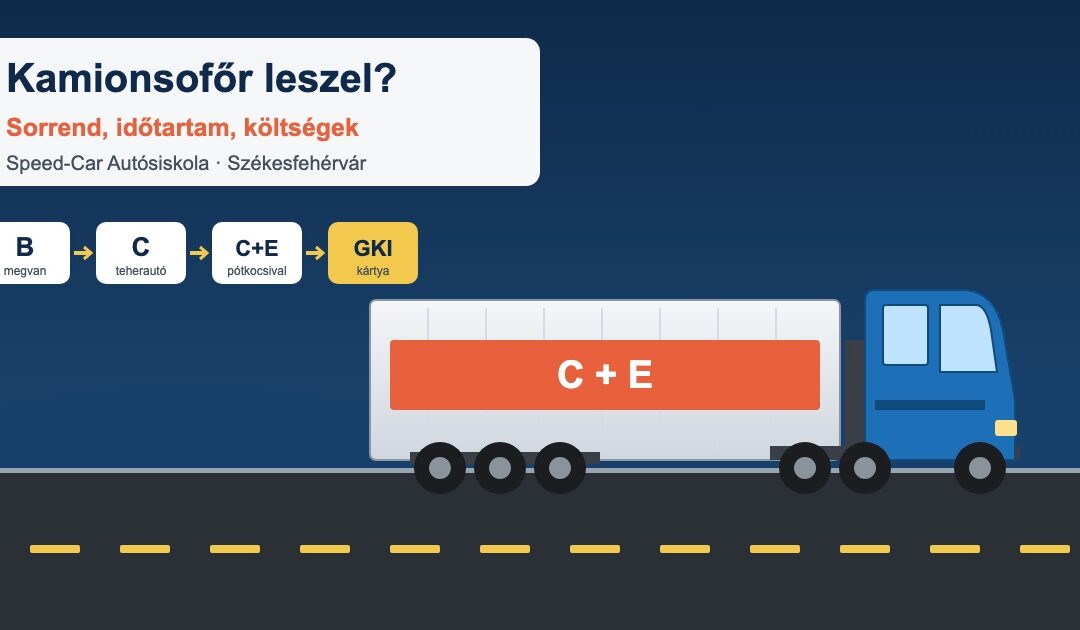 Kamionsofőr lépésről lépésre: B, C, C+E és GKI